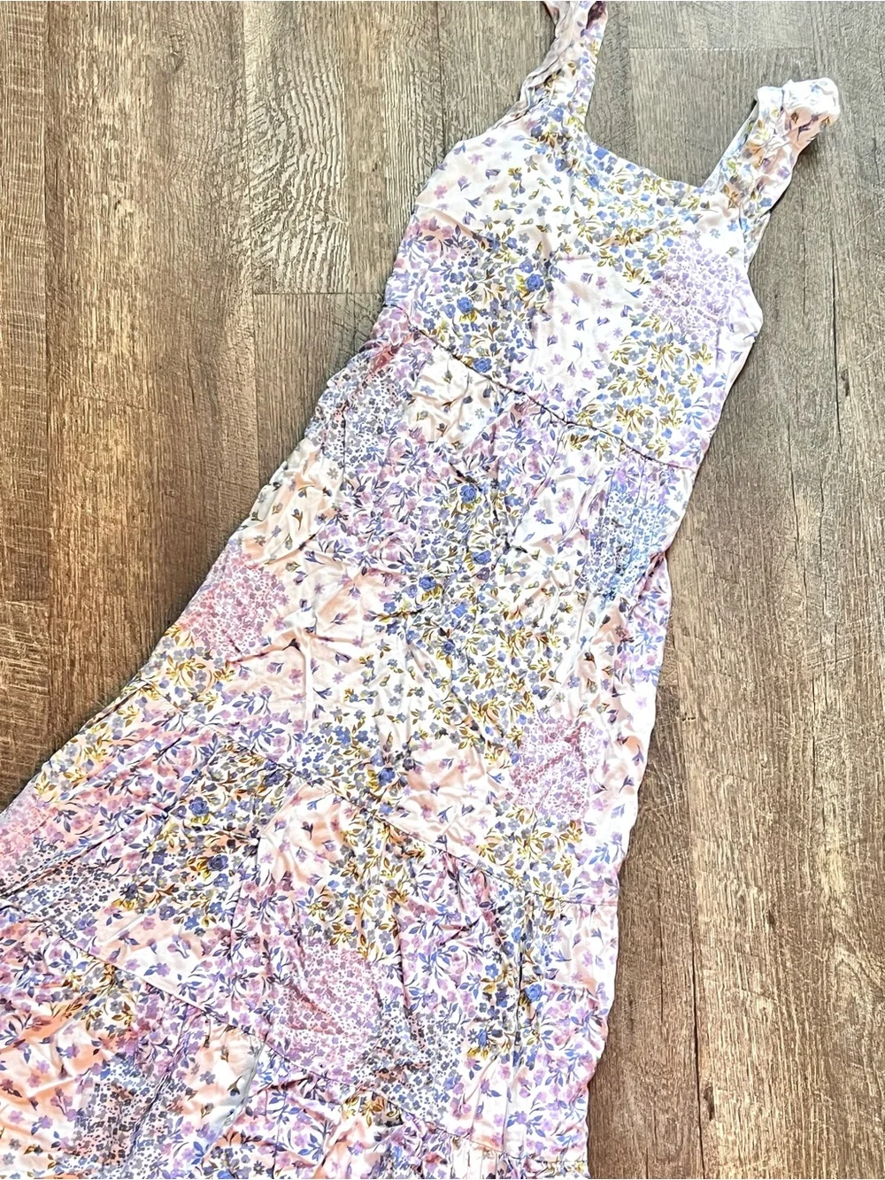 Art Class Girls 7/8 Floral Tiered Maxi Dress Boho Elastic Back